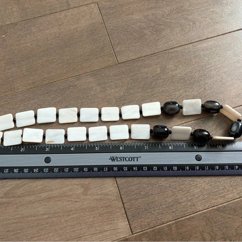 Black Agate and Mother of the Pearl Necklace